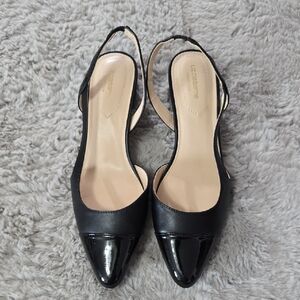 Liz Claiborne Black Patent Slingback Heels size 7.5 wide